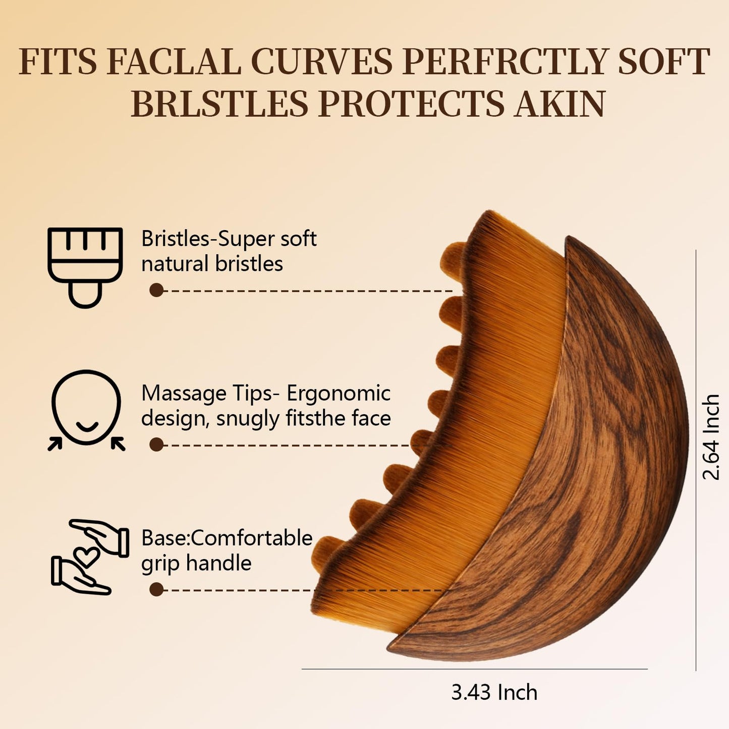 Lymphatic Contour Face Brush - Facial Massage Tool for Lymphatic Drainage, Contouring & Relaxation | Gentle Gua Sha Brush & Skin Care Tools for Daily Routine（2 PCS）