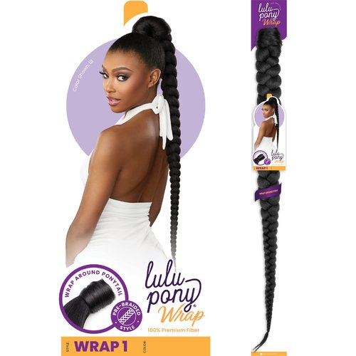 Sensationnel Lulu Pony Wrap - high heat synthetic yaki pony tail or up do wig piece - LULU PONY Wrap 1 (SM2/30)