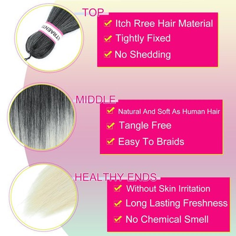 ATRAENTE Braiding Hair Pre Stretched,18 Inch 8 Packs Ombre Braiding Hair for Boho Box Braids Yaki Texture Hot Water Setting Soft And Light(18"T613#)