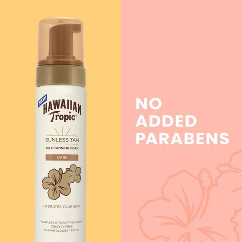 Hawaiian Tropic Sunless Tanning Foam, Moisturizing Self Tanner, Dark, 6.7 oz (Pack of 2)