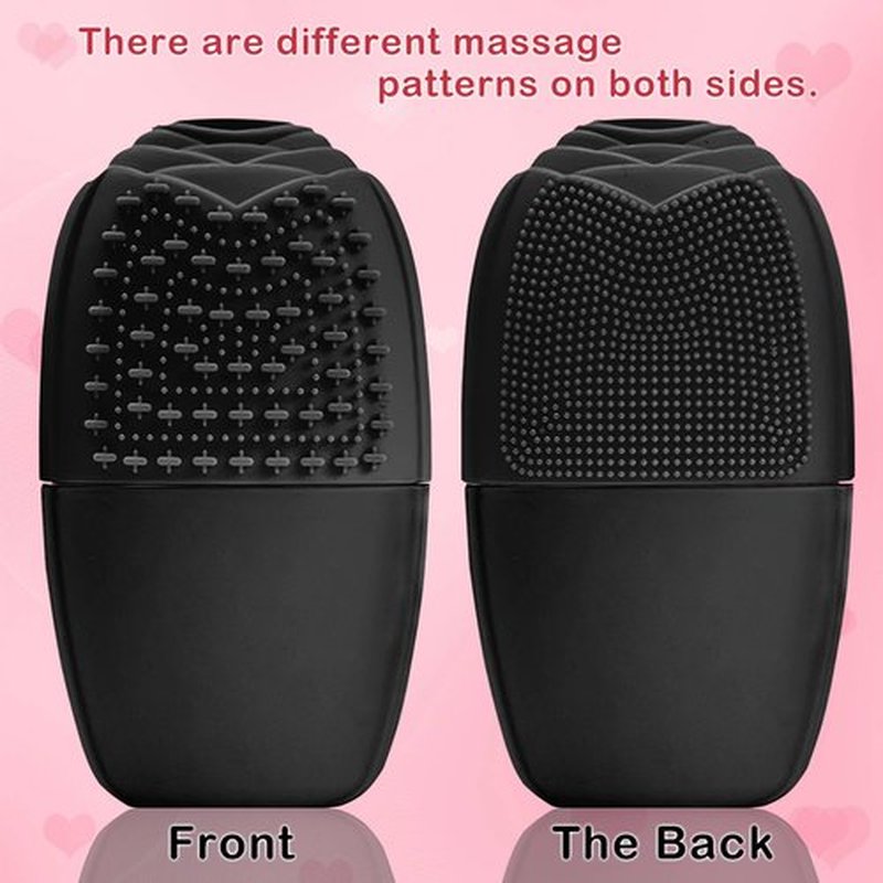 KOGITI Ice Mold for Face, Ice Roller for Face & Eye, Beauty Facial Ice Rollers Ice Holder Mold Face Puffiness Relief Massage Skin Care Tools, Ice Facial Cube (Brush-Black)