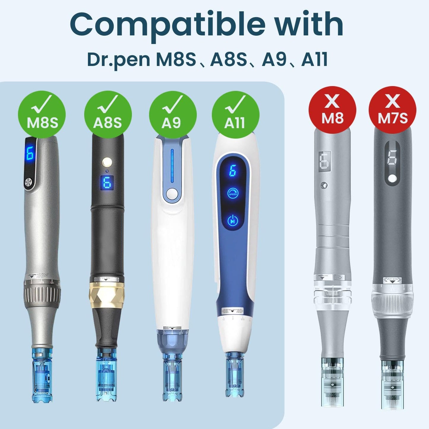 12Pcs Microneedling Pen Cartridges for Dr Pen M8S,A11,A8S,A9 for Home Use,0.25mm(4x36Pin,4x18Pin,4xRound Nano)