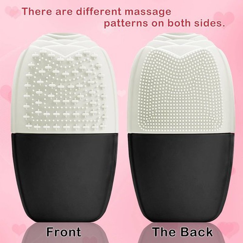 KOGITI Ice Mold for Face, Ice Roller for Face & Eye, Beauty Facial Ice Rollers Ice Holder Mold Face Puffiness Relief Massage Skin Care Tools, Ice Facial Cube (Brush-Black White)