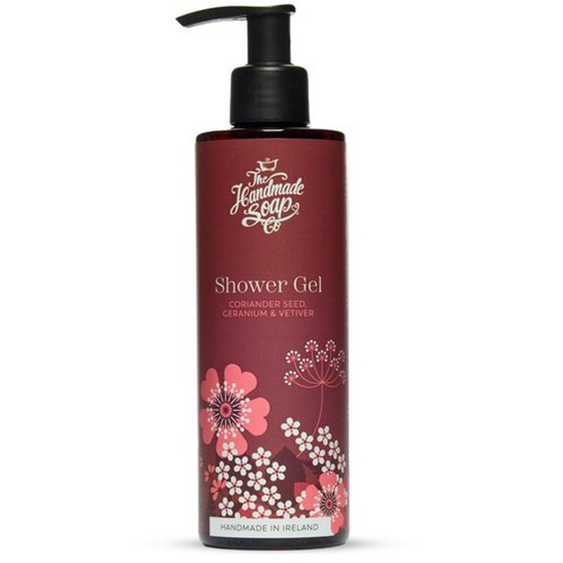 The Handmade Soap Company Shower Gel, Coriander Seed, Geranium, & Vetiver Body Wash, Liquid Bath Soap, Moisturizing Body Wash, Cruelty Free & Vegan Shower Gel, 8.5fl oz
