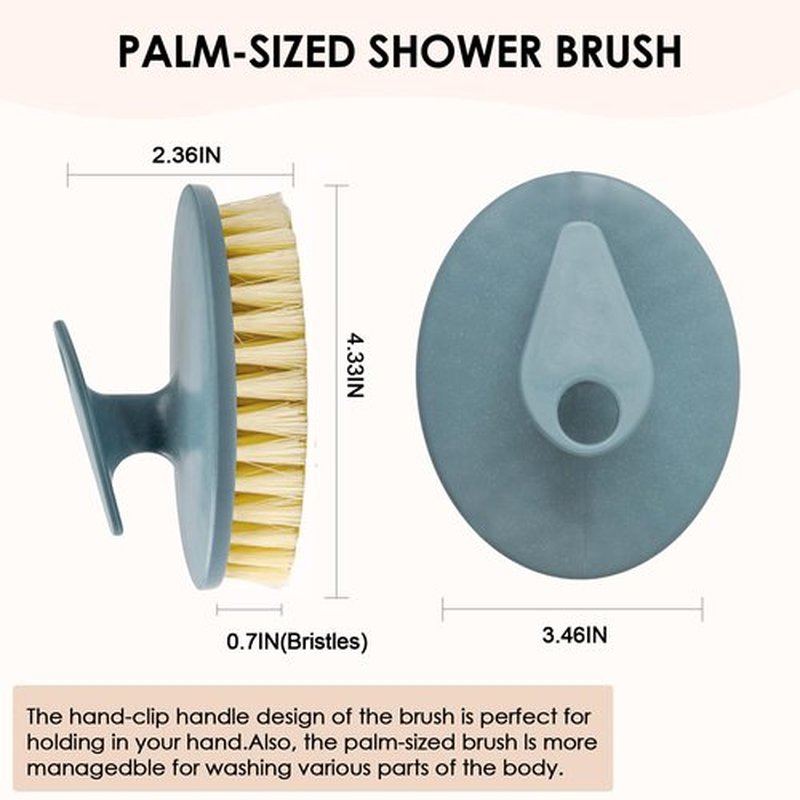 INNERNEED Soft Silicone Body Cleansing Brush Shower Scrubber, with PP Shower Brush for Cellulite Treatment, Lymphatic Drainage and Blood Circulation Improvement