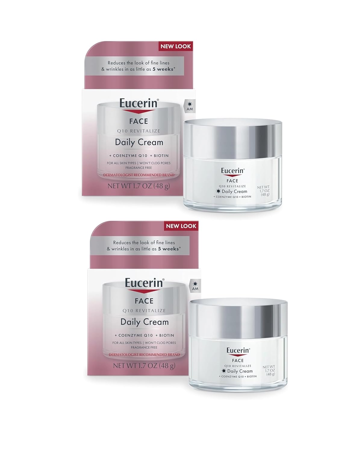 Eucerin Q10 Anti-Wrinkle Face Cream for Sensitive Skin - 1.70 oz (Pack of 2)