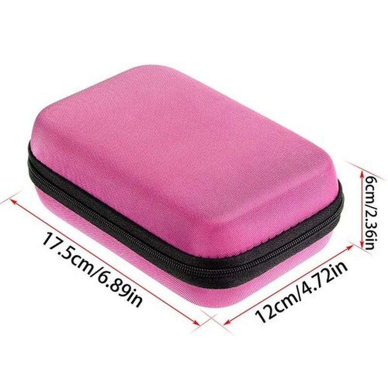Hipiwe Hard Shell Essential Oil Carrying Case Holds 12 Bottles (Can hold 5ml, 10ml, &10ml Rollers) Travel Size Essential Oils Bag Organizer (Pink)