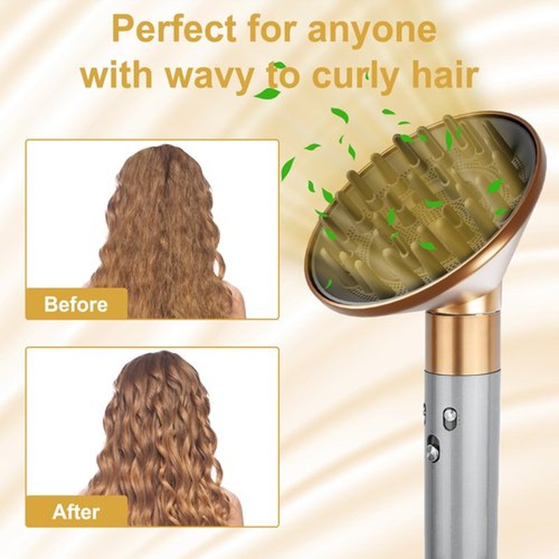 ZEPHBLOW Large Hair Diffuser Attachment for Dyson Airwrap, Upgraded 6-Inch Diffuser Nozzle Compatible with Airwrap Styler, Diffuser Attachment for Airwrap HS01/HS05,Gold