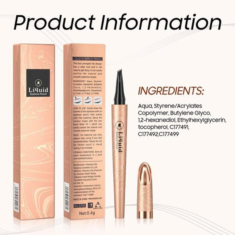 Eyebrow Pen - Microblading Eyebrow Pencil, Long Lasting Waterproof Brow Pencil With Micro-Fork Tip Applicator Creates Natural Looking Brows Effortlessly (Light Brown)