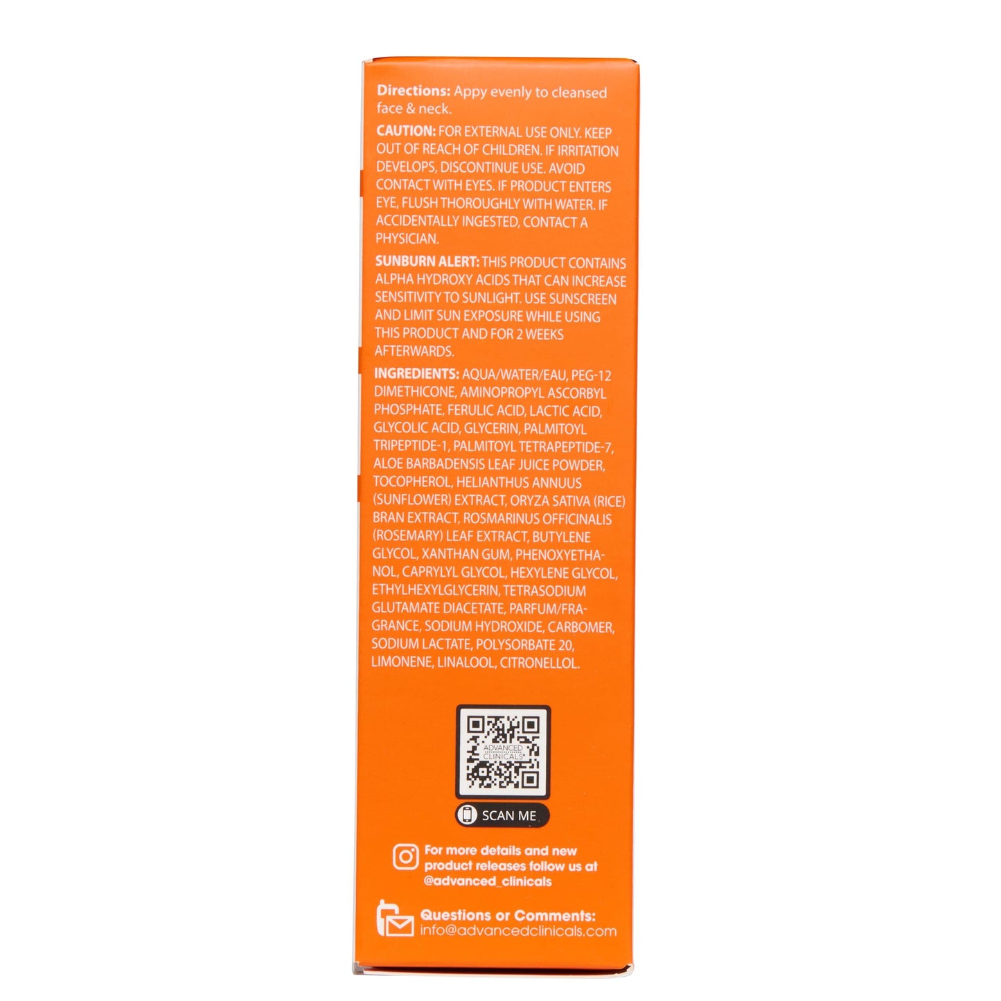 Advanced Clinicals Brightening Vitamin C Serum For Face With Glycolic Acid + Lactic Acid | Vitamin C Eye Serum Face Moisturizer For Improving Look Of Dark Spots & Uneven Complexion, 2-Pack