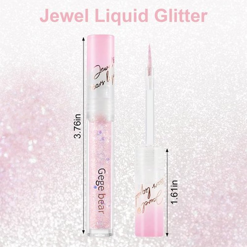 Jutqut Jewel Liquid Glitter Eyeshadow, Twinkle Shimmer Eye Shadow Eyeliner, Long-Lasting, Multi-Dimensional Sparkle Finish, Quick Drying Shimmer Tears Loose Glitter Glue Korean Eye Makeup, 07#
