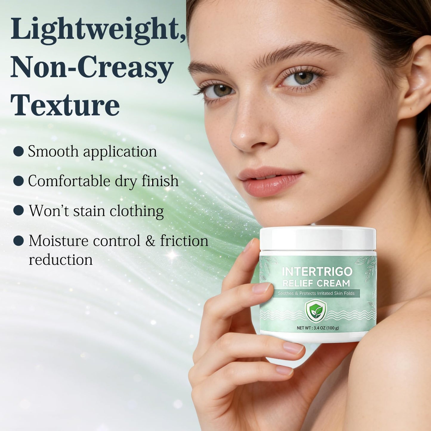 2Pcs Intertrigo Cream, Skin Fold Barrier Cream, Skin Fold Care & Chafing Support Cream, Fast-Drying Non-Greasy Formula for Friction-Prone Areas, 3.53 oz
