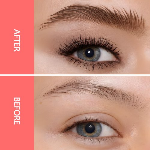 Eyebrow Pen, Curved Microblading Eyebrow Pencil, 2-in-1 Dual-Ended Natural Brow Eyebrow Pen with Micro-Fork-Tip and Precise Brush-Tip, Waterproof Long-Lasting Microblading Eyebrow Pen, Dark Brown