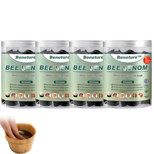 Beneture Bee Venom Detox Relief Foot Soak Beads,Herbal Foot Cleaning Soak Beads,Bee Venom Foot Soak Beads, Detox Foot Soak Beads for Foot Soaking Tub Pedicure Relief Foot (4PCS)