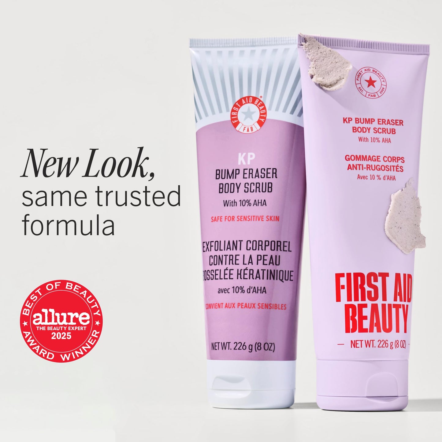 First Aid Beauty - KP Bump Eraser Body Scrub with 10% AHA, Keratosis Pilaris Skin Exfoliater with Glycolic and Lactic acids, Helps Reduce Chicken Skin Bumps, Safe for Sensitive Skin, 4 oz