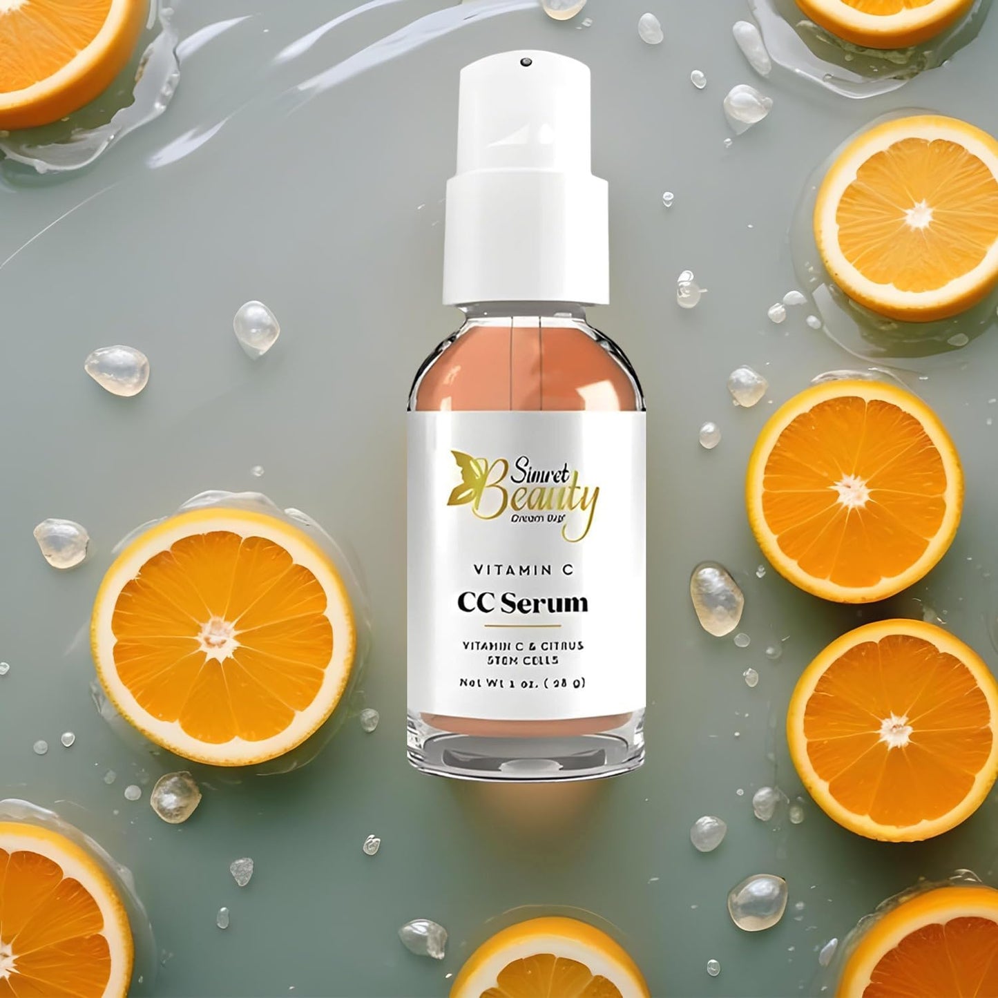 Simret Beauty Vitamin C CC Serum - Complexion Corrector with Citrus Stem Cells & Hyaluronic Acid, Anti-Aging, Hydrating, Dark Spot Corrector, Brightening & Firming serum, 1 oz