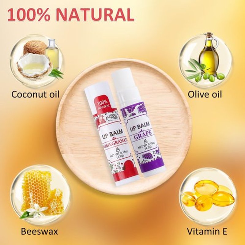 128 Pack Lip Balm, Natural Lip Balm Bulk with Vitamin E and Coconut Oil, Moisturizing Lip Balm for Dry Lips - 16 Flavors