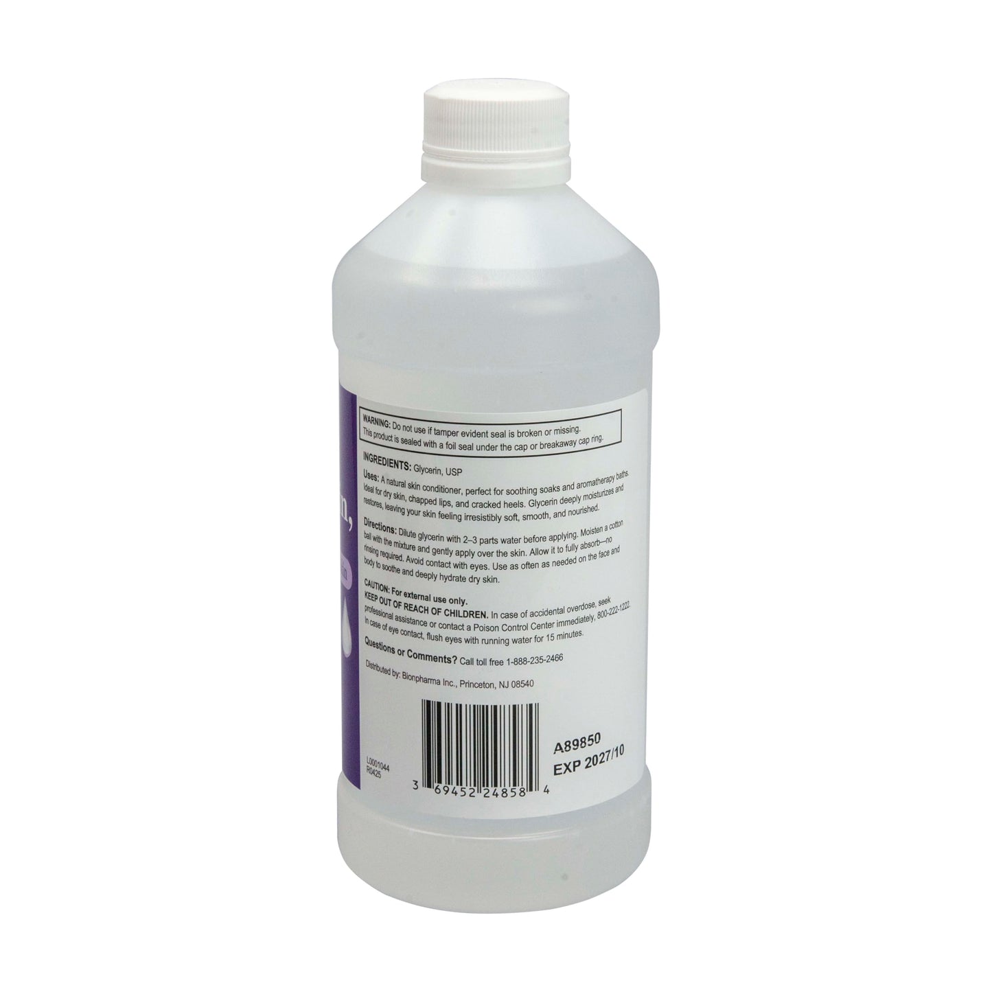 A+Health Pure Glycerin, 16 Fl Ounces, Softens and Moisturizes Dry Skin