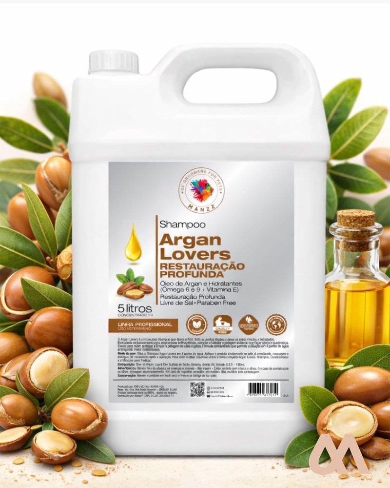 Argan Lovers Professional Shampoo - Deep Nourishment & Intense Shine | 5L, Vegan Formula Enriched with Argan Oil & Vitamin E