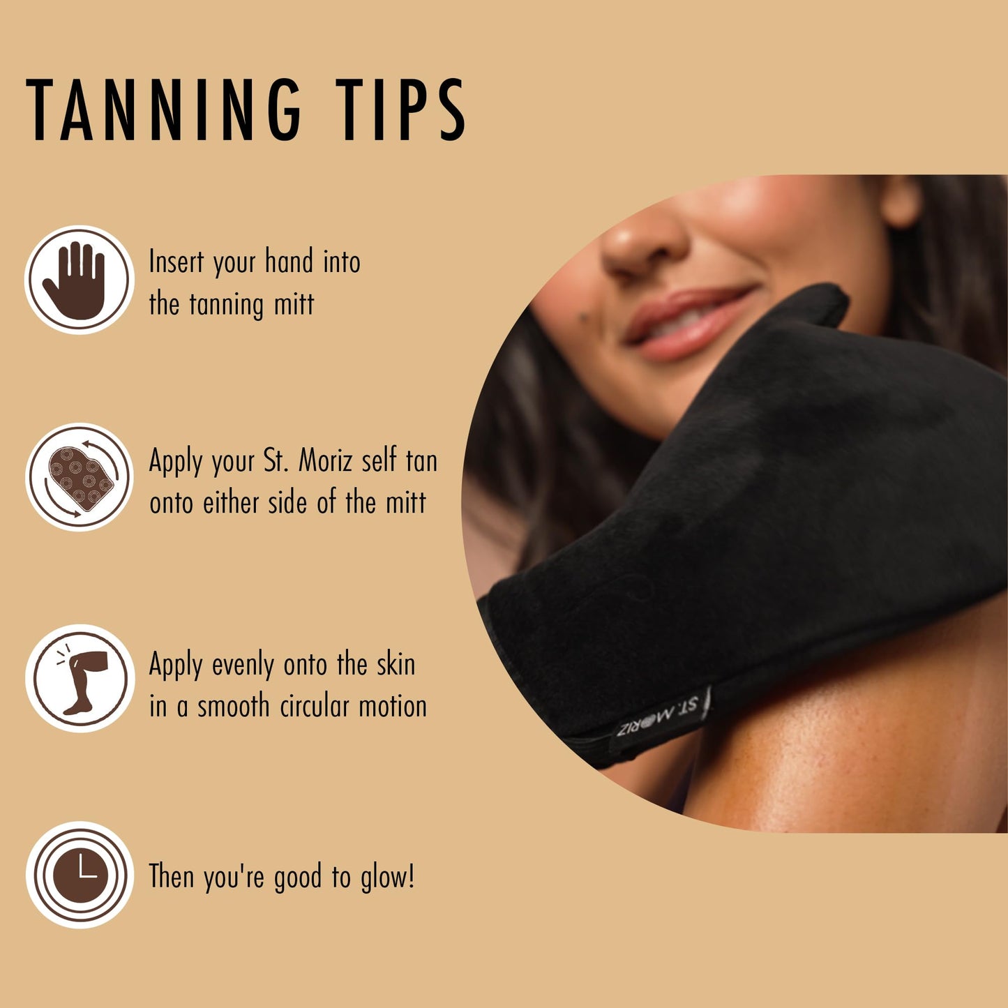 St Moriz Luxury Self Tanning Mitt & Face Mitt Duo Pack - Velvety Soft, Double Sided, Washable Self Tanner Applicator Gloves with Thumb For Even Self Tan Coverage & Streak Free Finish - Pack of 2