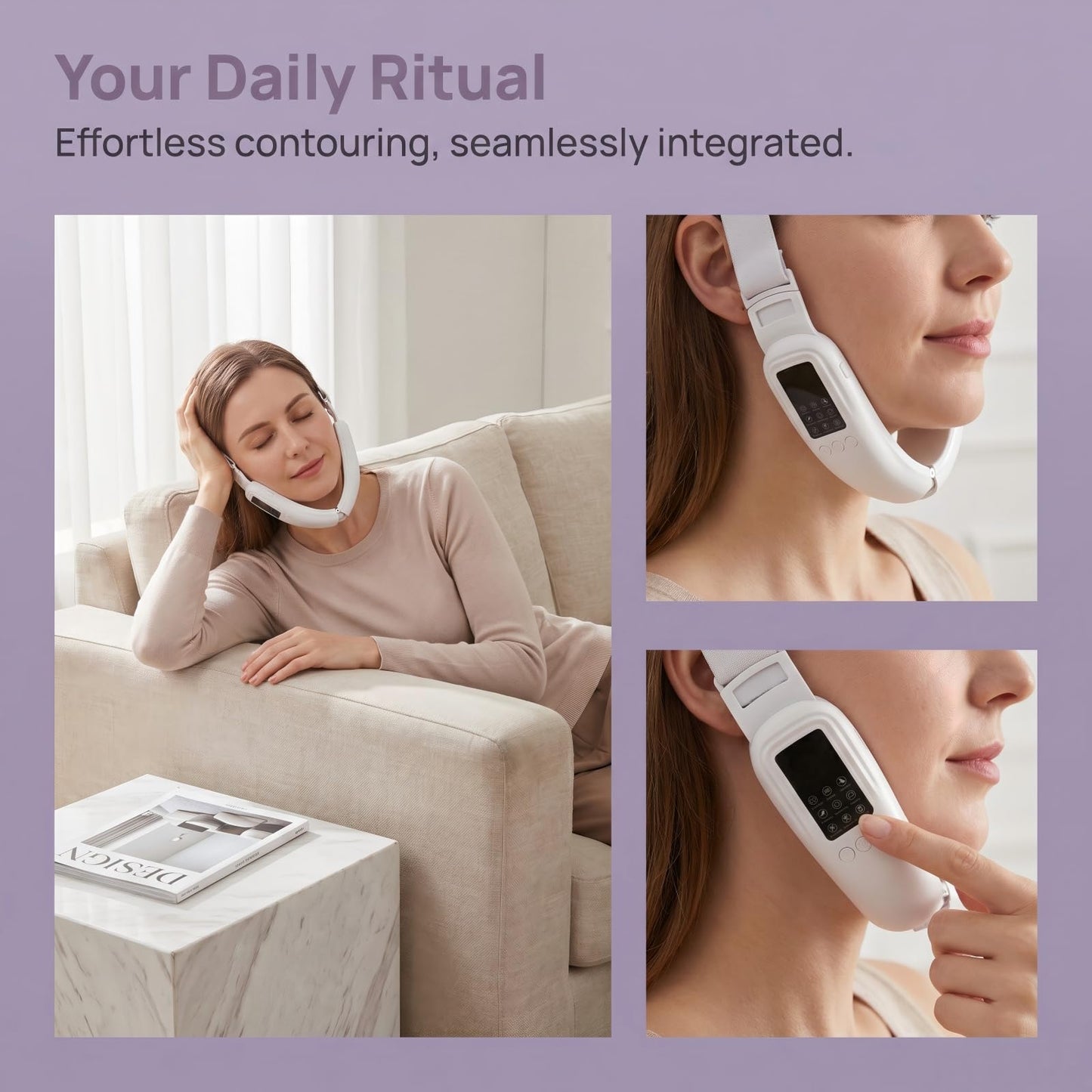 VITALA V Lift Device, Electric Double Chin Device and V-Face Machine with 8 Modes and 15 Gear Adjustable Lntensitie，Rechargeable、for Facial Care.