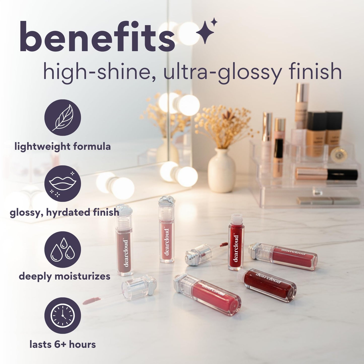 dearcloud Color Crush Lip Tint – Squalane Tinted Lip Balm (Poppie)