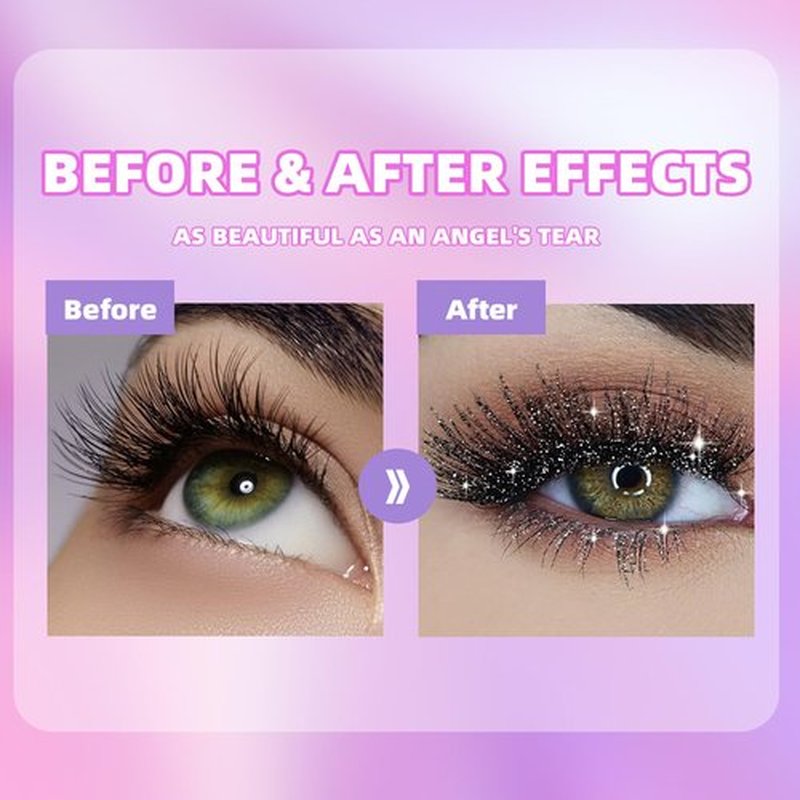Question Beauty Glitter Mascara, 3PCS Glitter Mascara Eyeshadow, Questionbeauty Glitter Mascara, Question Beauty Mascara, Colored Mascara for Eyelashes (C)