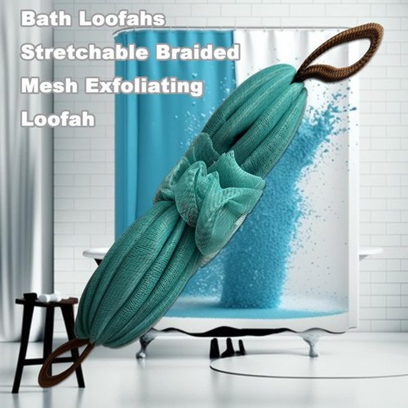 Large 85g Blue Bath Loofah Sponge Loofa Luffas Shower Puff Pouf Ball Exfoliating Body Back Scrubber for Men&Women