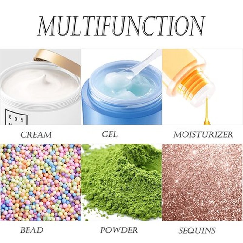 ZEJIA 3 Gram Sample Containers with Lids, 200 Count Tiny Sample Jars, 3ML Makeup Cosmetic Containers for Lip Balms, Lotion, Powder, Beauty Products(Black Lids)