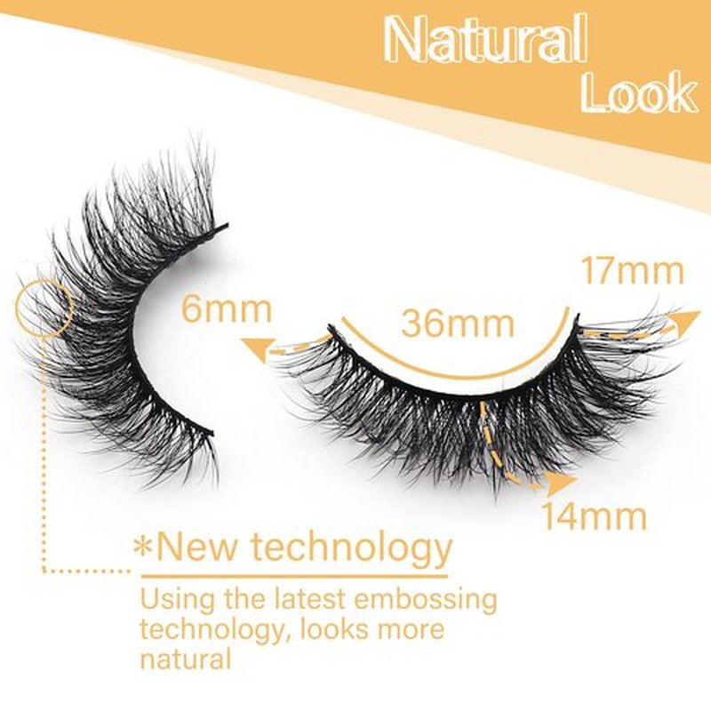 Veleasha Lashes 5D Faux Mink Lashes Crisscross False Eyelashes Handmade Cat Eye Lashes Wispy Fluffy Fake Lashes Luxurious Eyelashes Natural Look Volume Fake Eyelashes 7 Pairs Pack (614)