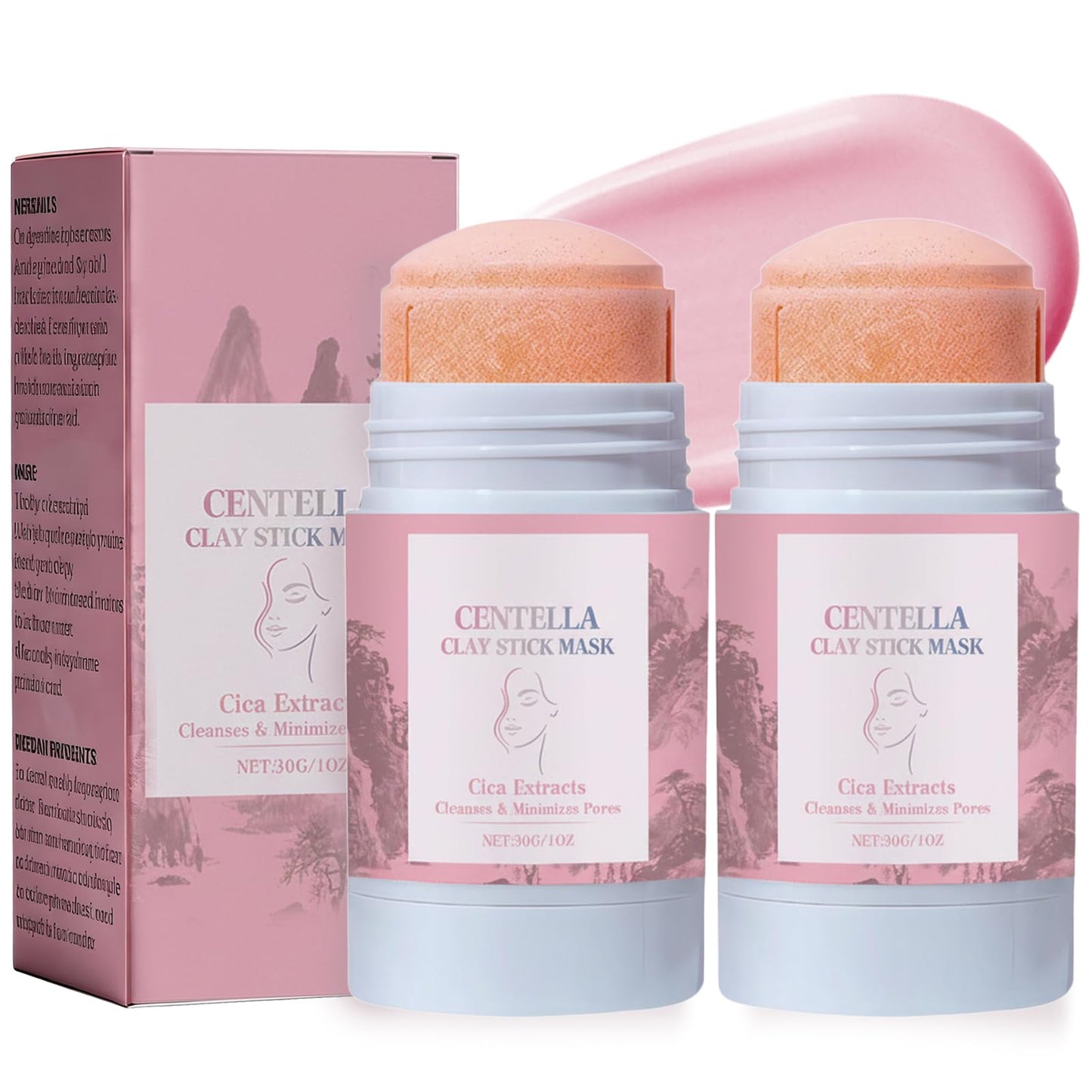 KUNAL 2 PCS Centella Clay Mask Stick,Oil Control Moisturizing & Soothing