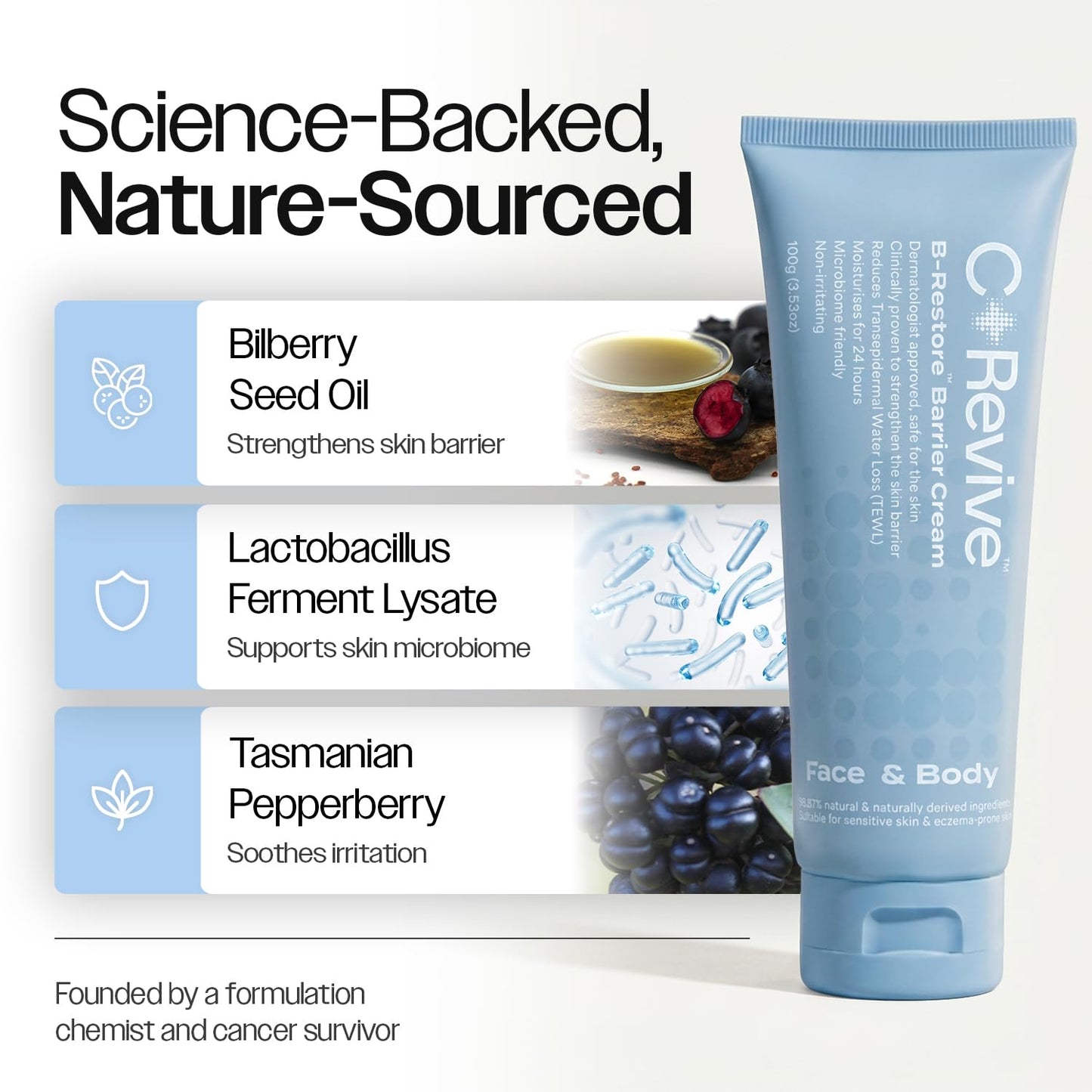 CELRIV Barrier Repair Cream for Dry, Sensitive & Eczema-Prone Skin, Clinically Proven +300% Hydration, Lightweight Non-Greasy 24HR Moisturizer, Dermatologist Tested, EWG VERIFIED™, Fragrance Free