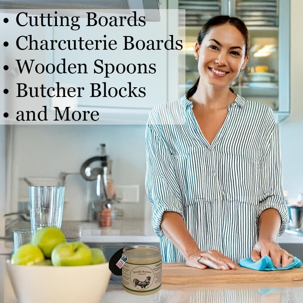 Cutting Board Gel - Beeswax and Mineral Oil Treatment in One - Food Grade Mineral Oil & Beeswax-Butcher Block Conditioner, Cutting Board Wax & Charcuterie Board Wax, Citrus Scent.-USA Made* (8 fl.oz)
