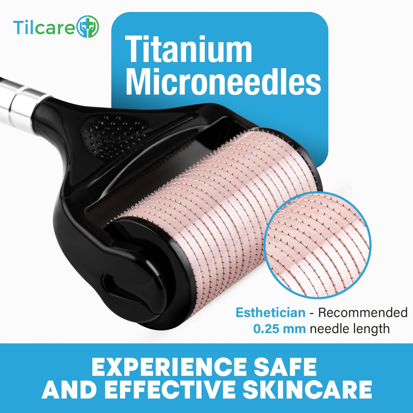 Ultra-Wide Derma Roller for Face - At-Home Microneedling Kit, 0.25 mm Microneedle Roller for Skin Care, Derma Roller for Scalp Hair and Beard, Superior to a Microneedling Pen/Derma Pen