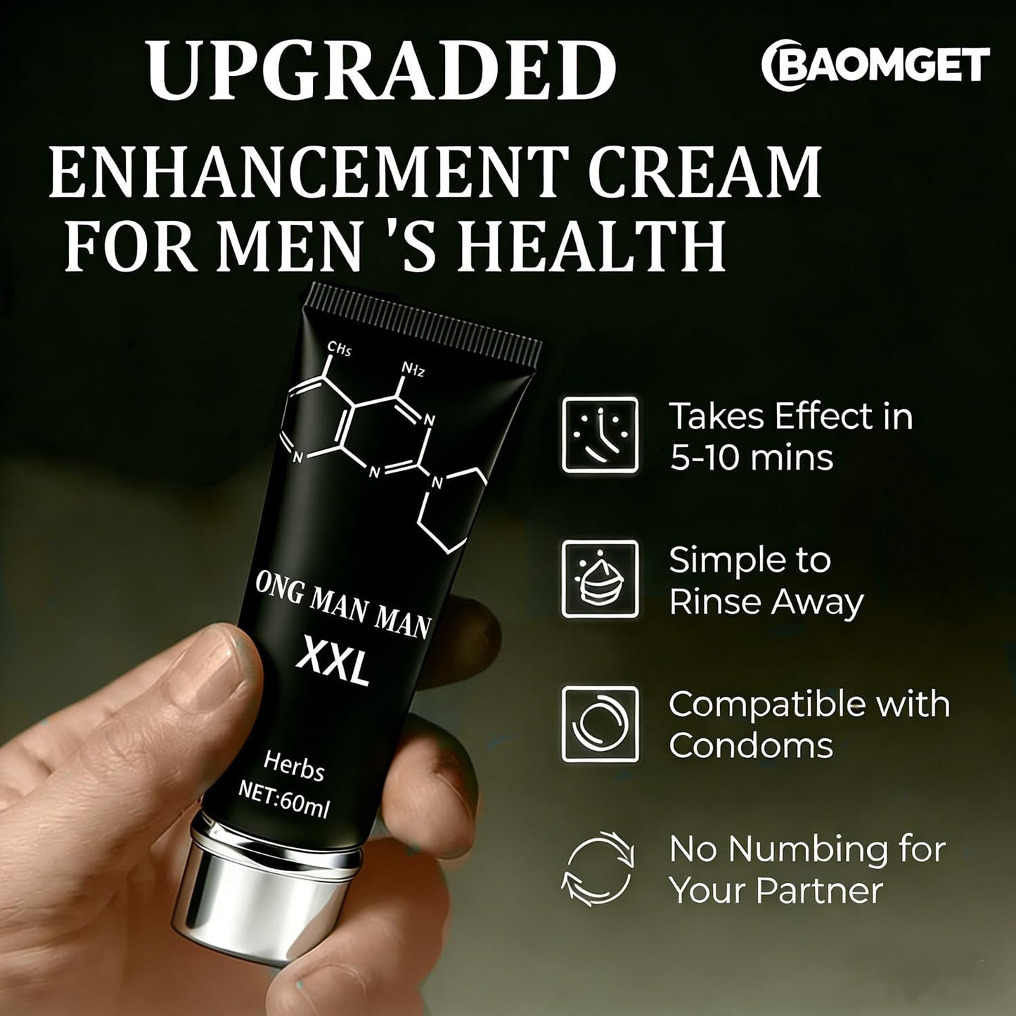 Delay Cream for Men,Advanced Male Desensitizer,Delay Control Desensitizer to Last Longer in Bed for Men (2 Ounce (Pack of 1))