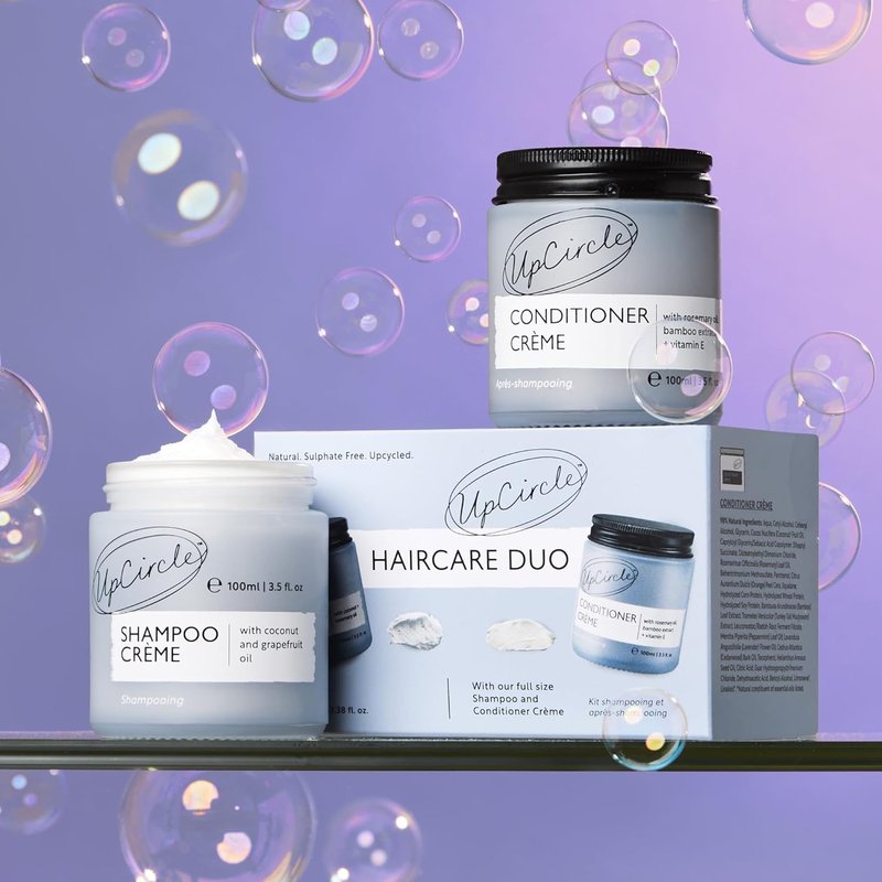 UpCircle Haircare Duo | Rosemary & Coconut Oil Shampoo + Conditioner Crème - Frizz Control & Scalp Protection