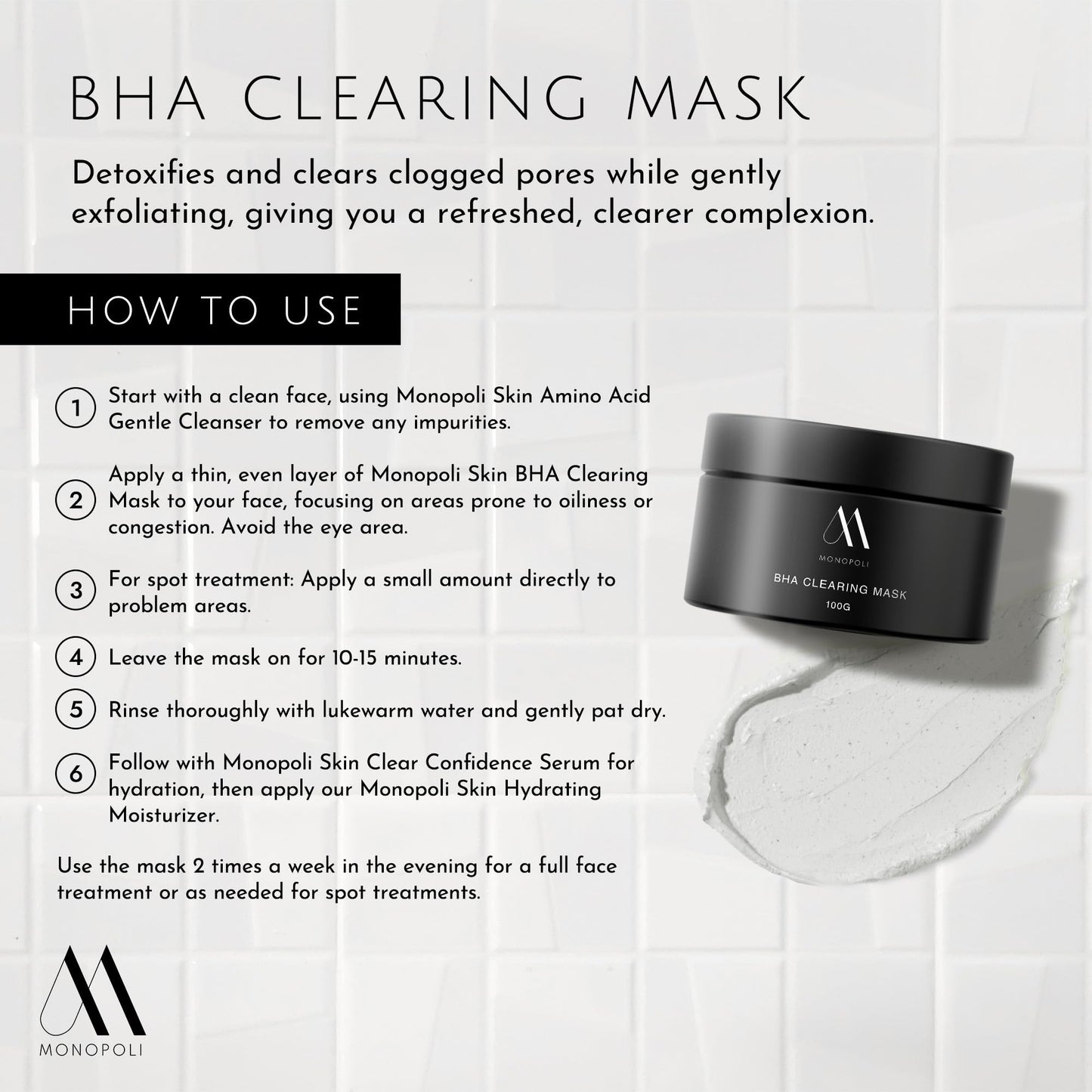 Monopoli Skin Clear Confidence Kit | Acne Serum, Exfoliating Face Pads & BHA Clearing Mask | Daily Skin Care Routine Perfect for Women and Men | Essentials for Women & Teens