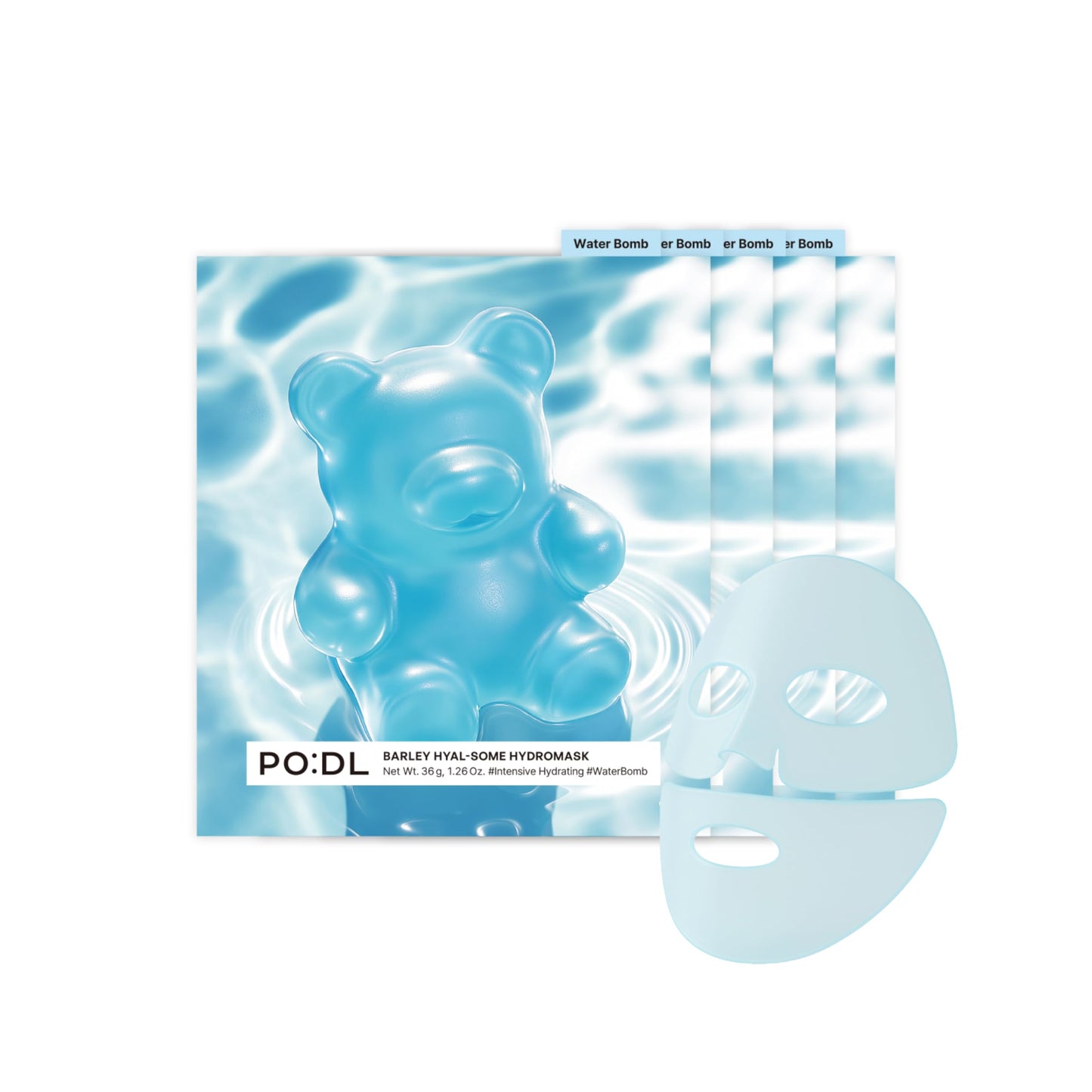 PO:DL Rice Glutathione Tone-Up Hydro Mask (38g, 4ea) | Brightening, Dark Spot Care & Even Skin Tone | 5% Niacinamide Glow Boost | Sensitive Skin Friendly | Korean Face Mask