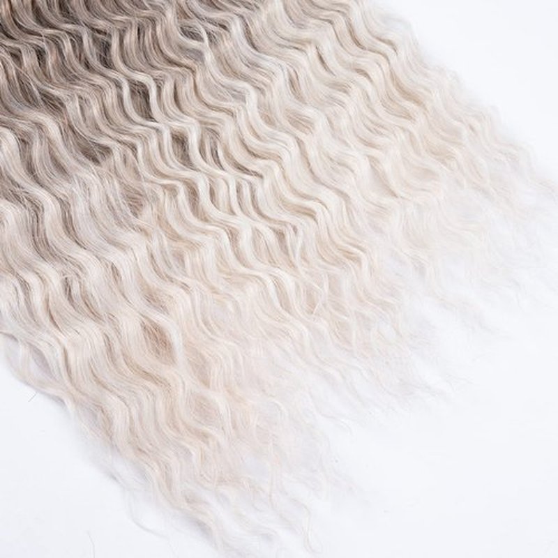 MAYSA Brown Curly Braiding Crochet Hair Extensions Synthetic Ocean Wave Crochet Hair 22inch 6Packs Ombre Crochet Hair Extension for Women #10/56c Brown mix Blond