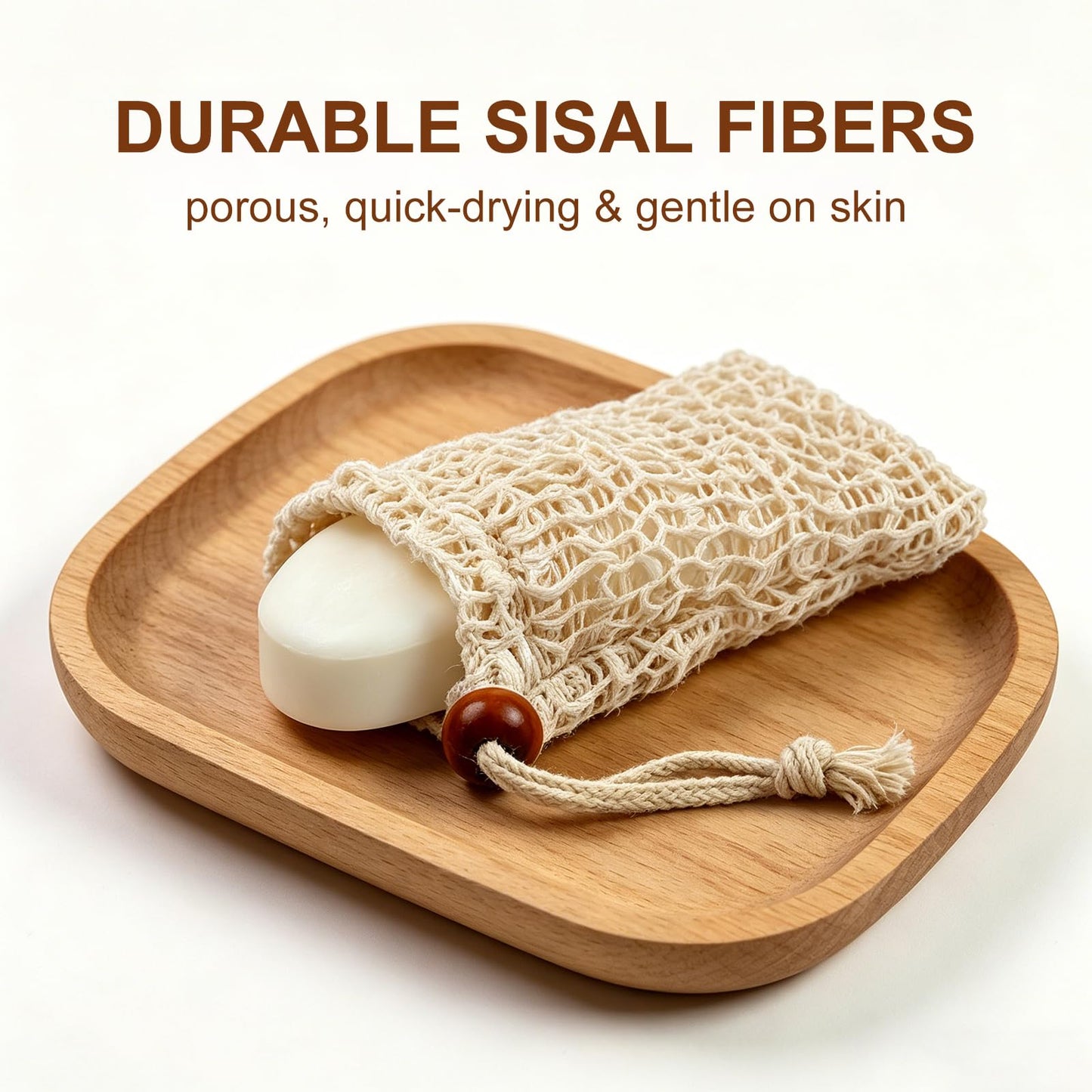 6-Pack Sisal Soap Bag, Exfoliating Soap Bar Bag, Soap Savers for Bar Soap