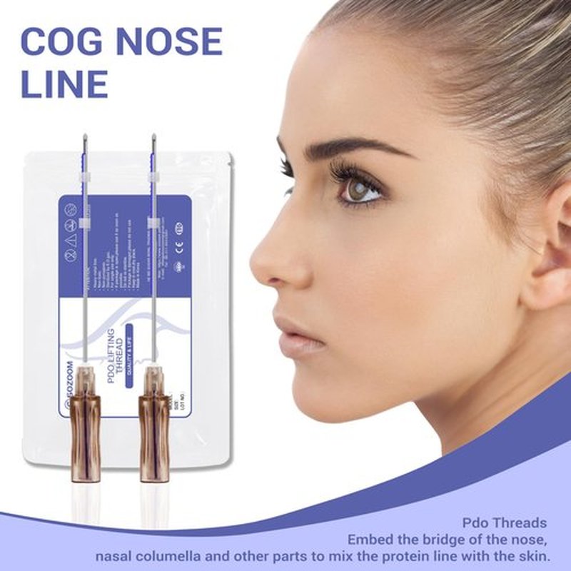 SOZOOM PDO Thread Nose Lift, PDO Cog Threads Improve the Shape of the Nasal Columella and Alar L-Blunt Type Cog Thread Lift (16pcs-19G-60mm (l))