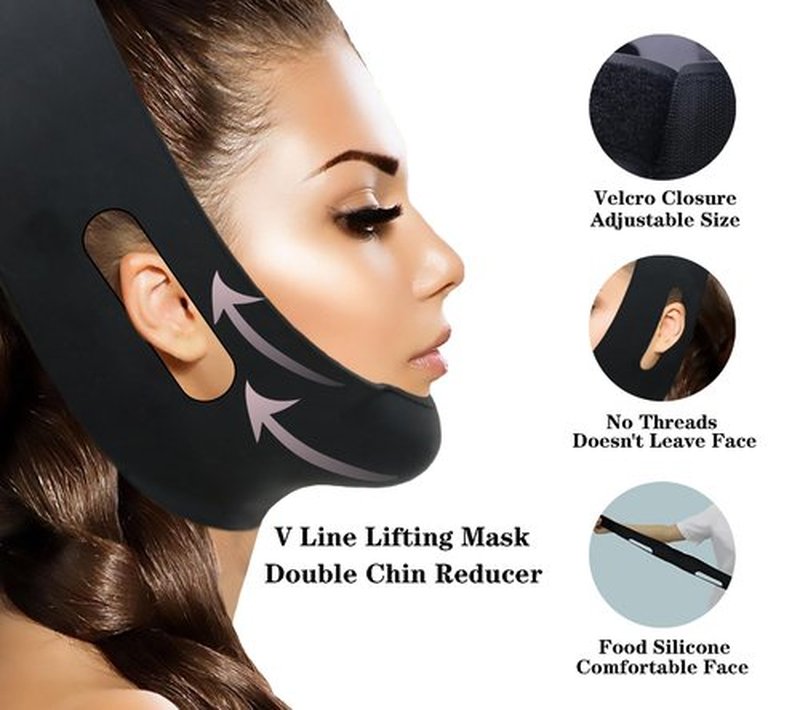 WIDVIH Silicone Chin Strap，V Line Mask Lifting Strap ，V Shaped Chin Mask for Women & Men (2PC)