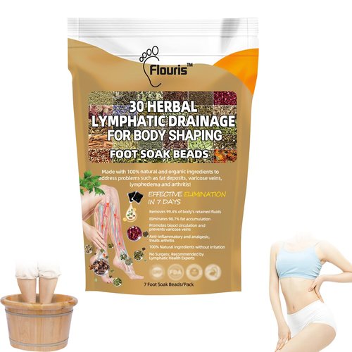 Flouris 30-Herb Detox Foot Bath Beads, 2024 New Herbal Detox&Shaping Cleansing Foot Soak Beads, Flouris Detoxing Herbs Foot Soak Beads for Relaxing and Soothing Body Sore Tired (1 Pack)