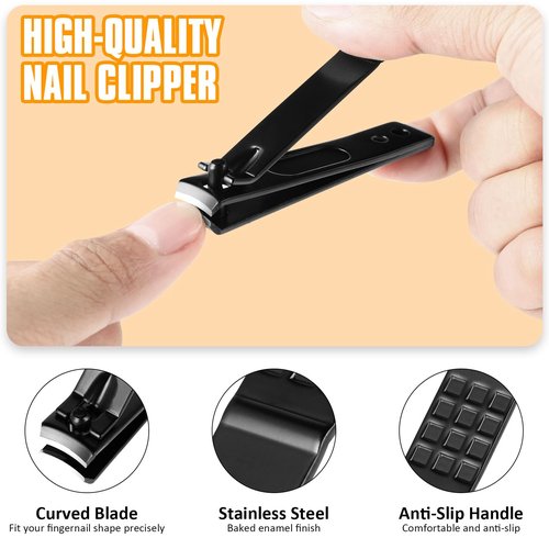 Yougai Tweezers Set,9 Pcs Professional Stainless Steel Nail Clippers and Tweezer Kit for Women and Men, Great Precision Tweezers No Gaps with Leather Travel Case