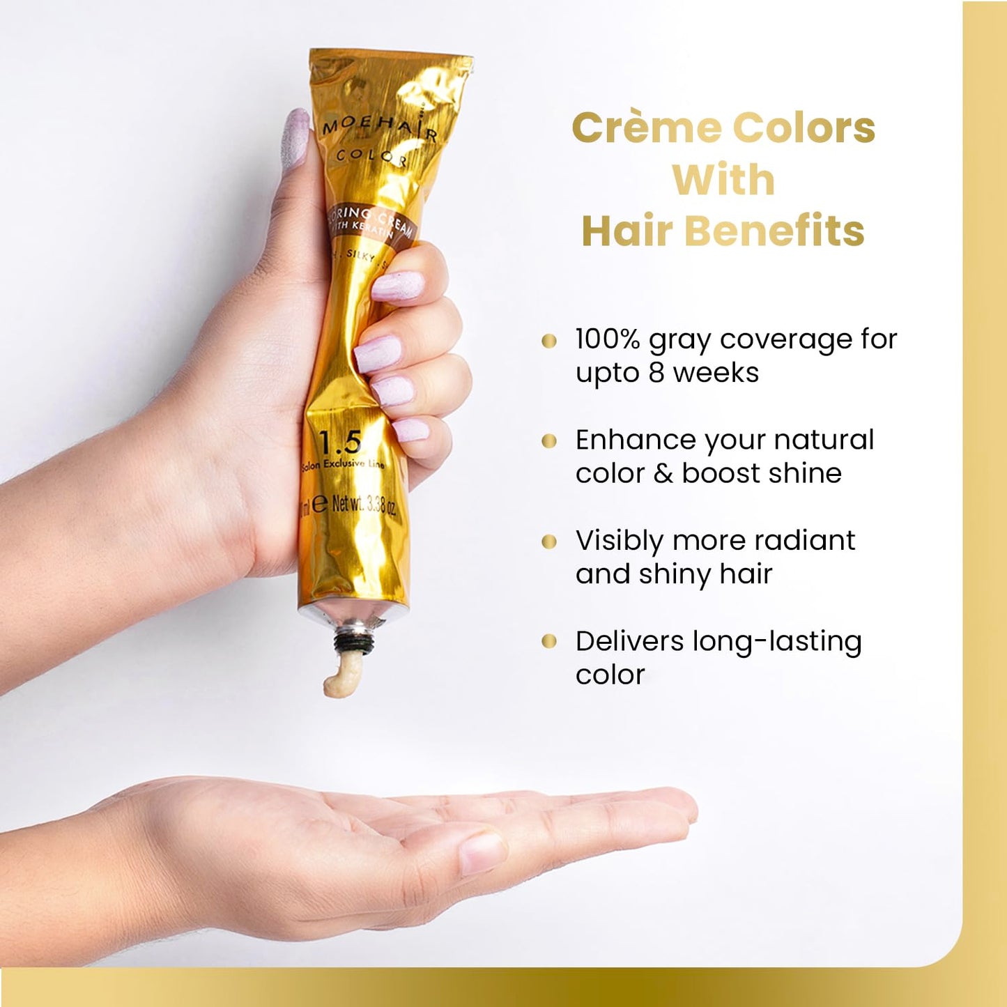 MOEHAIR Hair Coloring Kit | 7NN Permanent Hair Color (Blonde Intense), 20 Volume Developer 6%, Coloring Brush, Gloves & Mixing Bowl | Keratin Infused Color | Gray Coverage | Adds Shines & Softness