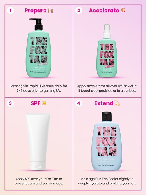 The Fox Tan Upsize Me Bundle, For Darker & Faster Tans, Creates Flawless, Long-Lasting Tan Skin, Vegan & Cruelty Free, 120mL + 300mL (2 Products)