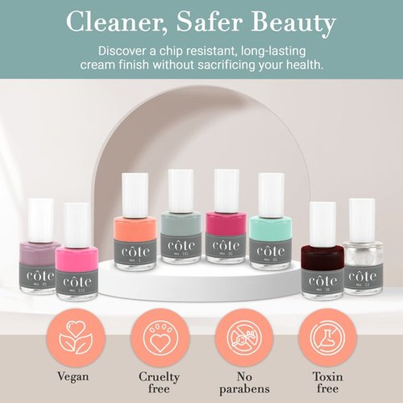 Cote Shop Côte Nail Polish - Quick Dry Vegan 0.4 Fluid Oz Regular Cruelty Free Non Toxic & Safe Chip Resistant Full Coverage (No. 15 Hot Pink)