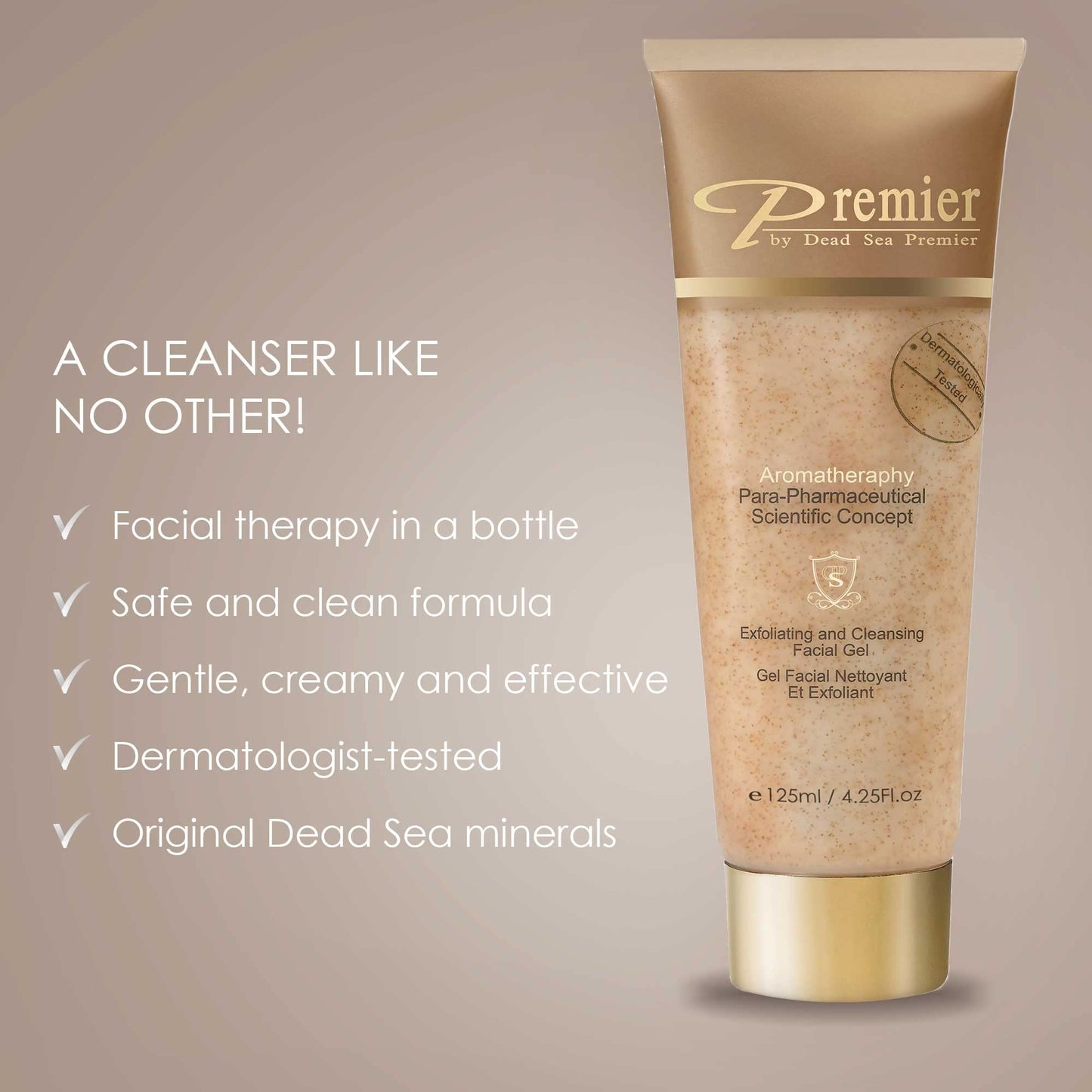 Premier Dead Sea Apricot Facial Exfoliating Gel w/Dead Sea Minerals 4.25oz