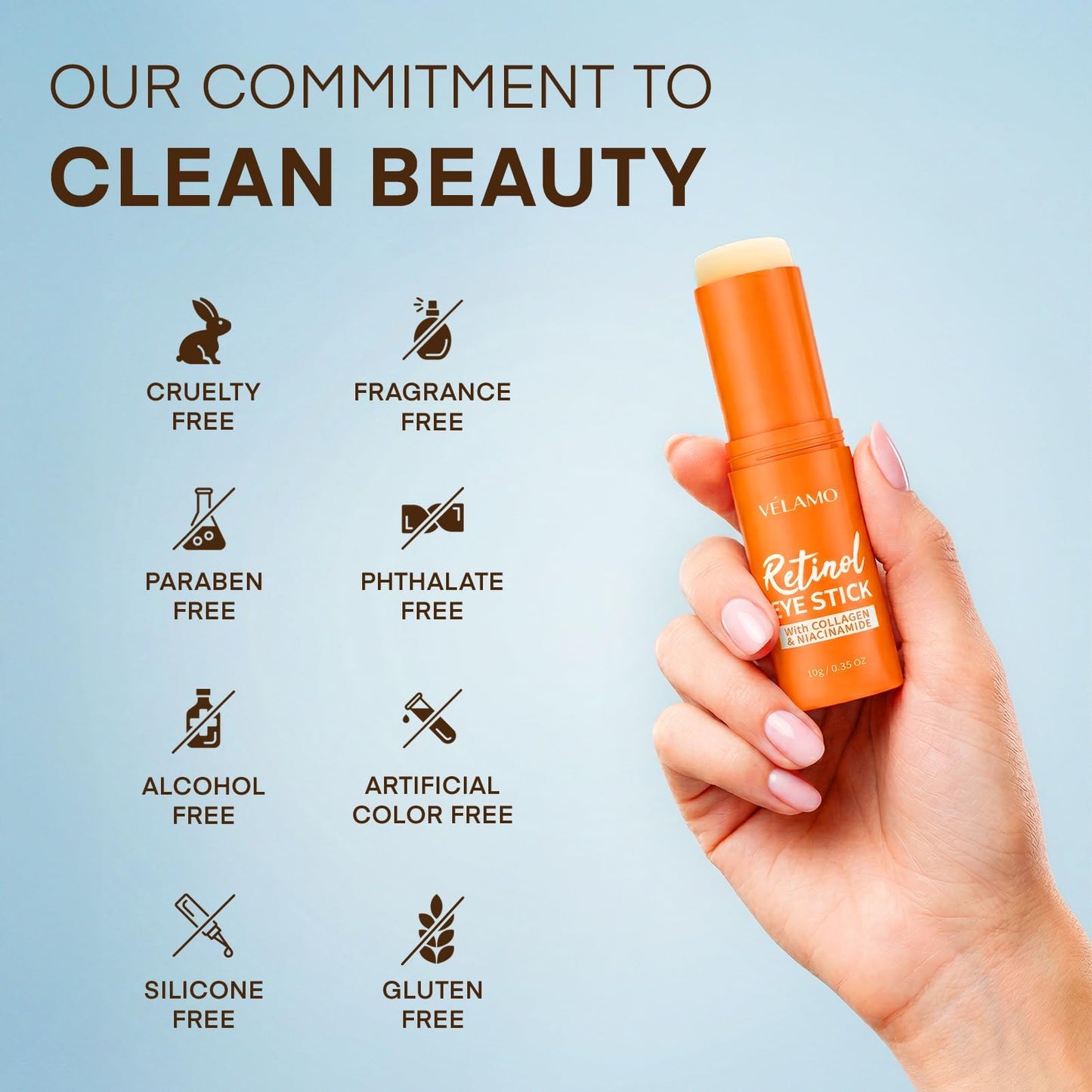 VELAMO ADVANCED Retinol Under Eye Balm Stick - Korean Eye Cream for Dark Circles, Puffiness, Eye Bags, Wrinkles & Fine Lines - 8-IN-1 Formula with Collagen, Niacinamide, Peptides & Hyaluronic Acid