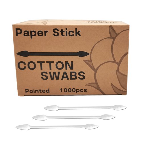 Pointed Tip Cotton Swabs,2000 count Cotton Buds,Double Precision Tips with Paper Stick for Personal Care and Makeup